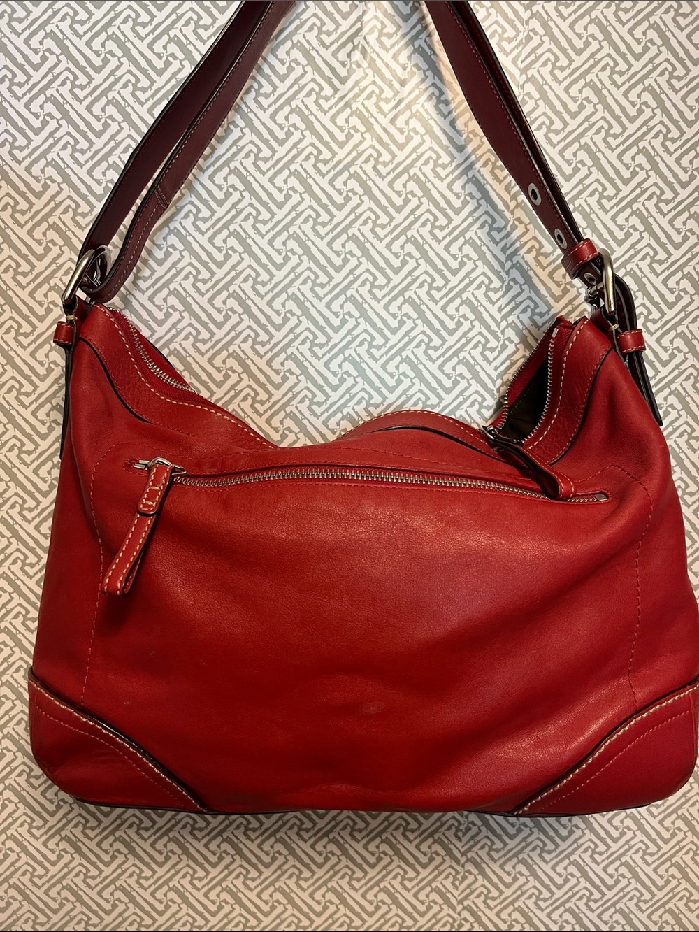 Coach 2008 Soho Convertible Red Hobo Leather Shoulder Bag - Picture 2 of 14
